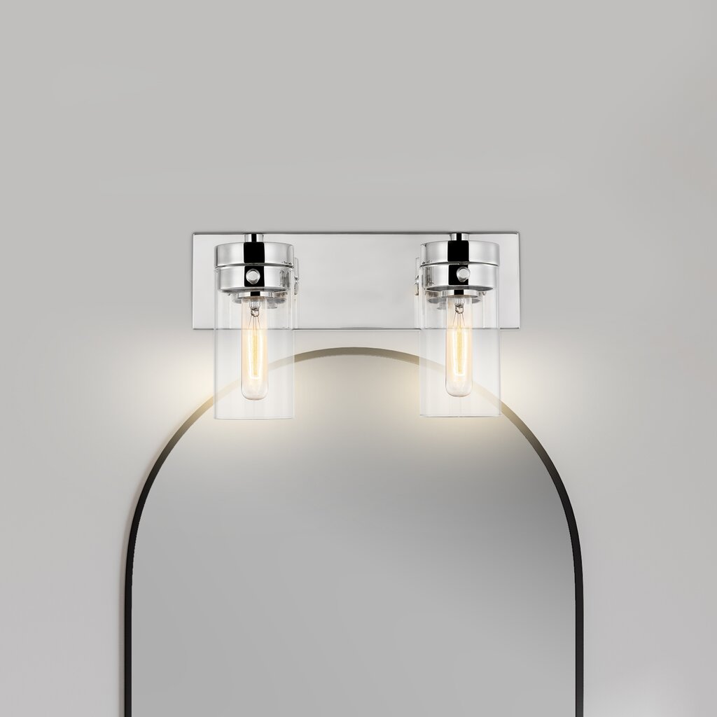Satco 60-7632 Vanity Fixture Intersection; 2 Light; Polished Nickel