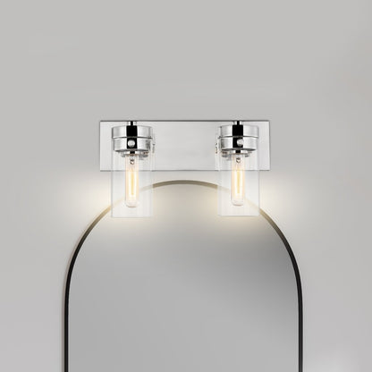 Satco 60-7632 Vanity Fixture Intersection; 2 Light; Polished Nickel