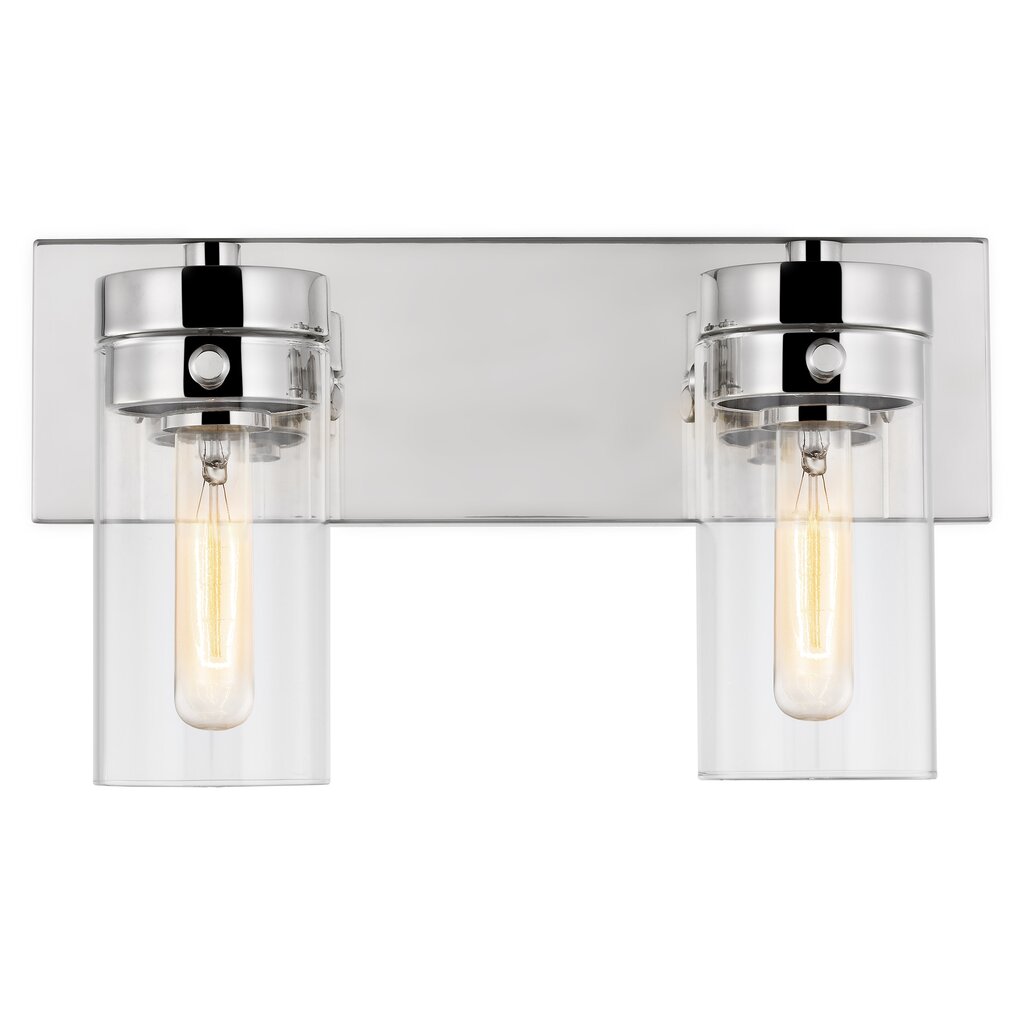 Satco 60-7632 Vanity Fixture Intersection; 2 Light; Polished Nickel