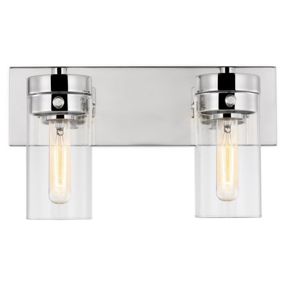 Satco 60-7632 Vanity Fixture Intersection; 2 Light; Polished Nickel