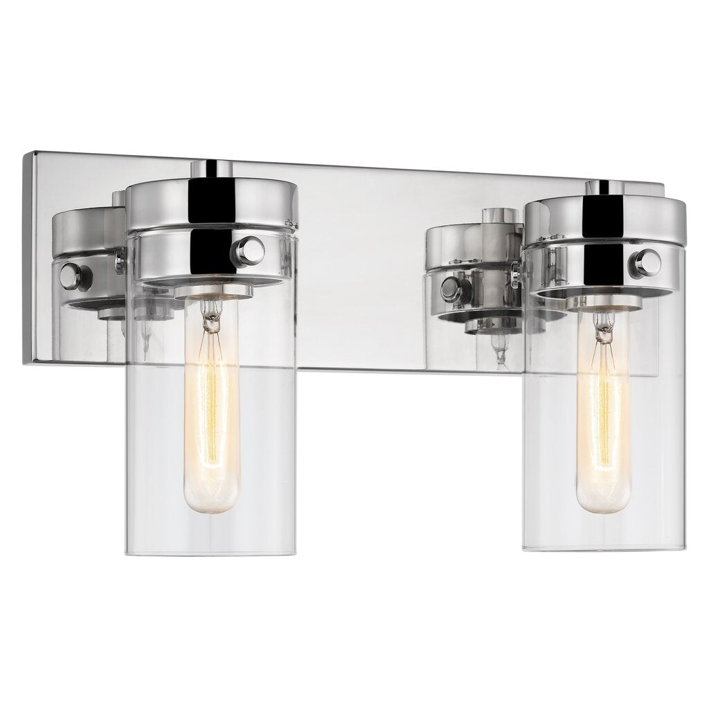 Satco 60-7632 Vanity Fixture Intersection; 2 Light; Polished Nickel