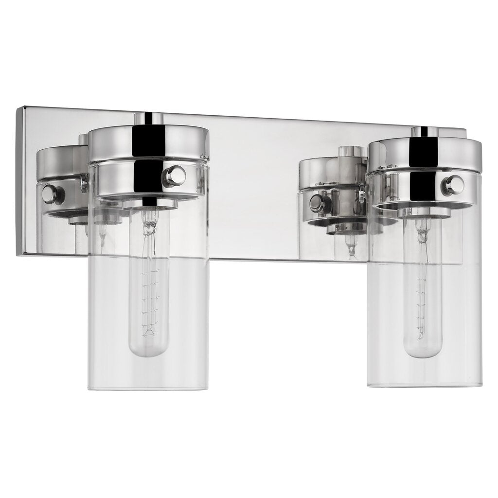 Satco 60-7632 Vanity Fixture Intersection; 2 Light; Polished Nickel