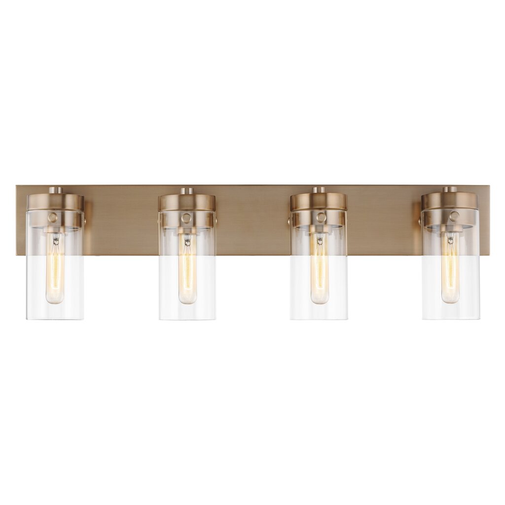 Satco 60-7534 Vanity Fixture Intersection; 4 Light; Burnished Brass