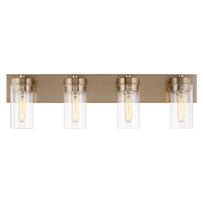 Satco 60-7534 Vanity Fixture Intersection; 4 Light; Burnished Brass