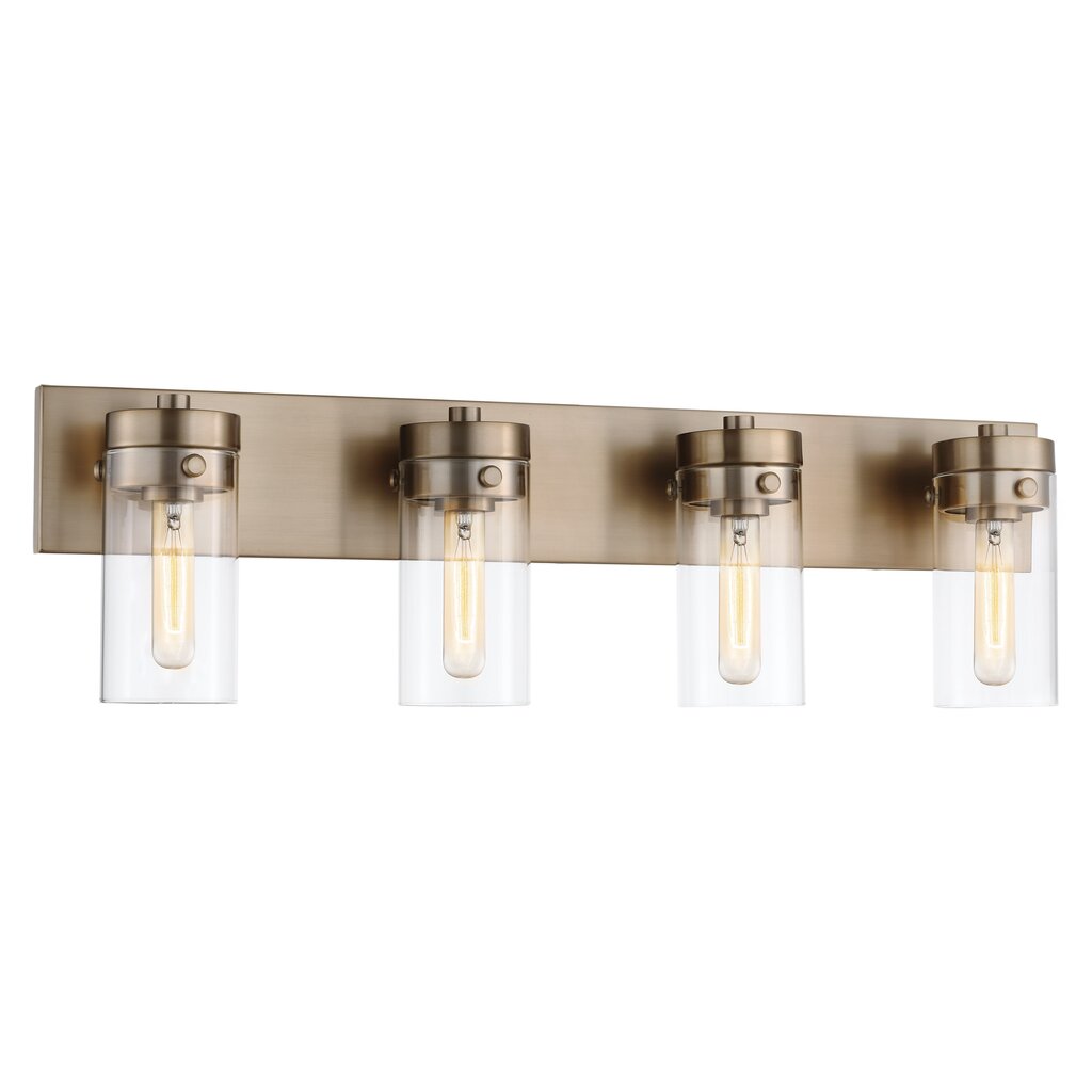Satco 60-7534 Vanity Fixture Intersection; 4 Light; Burnished Brass