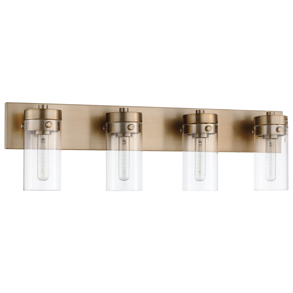 Satco 60-7534 Vanity Fixture Intersection; 4 Light; Burnished Brass