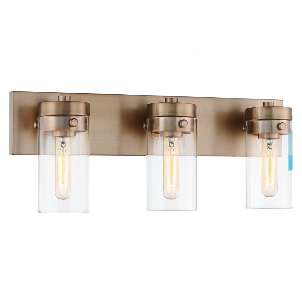 Satco 60-7533 Vanity Fixture Intersection; 3 Light; Burnished Brass