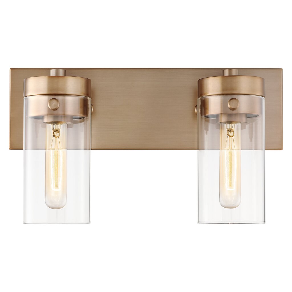 Satco 60-7532 Vanity Fixture Intersection; 2 Light; Burnished Brass