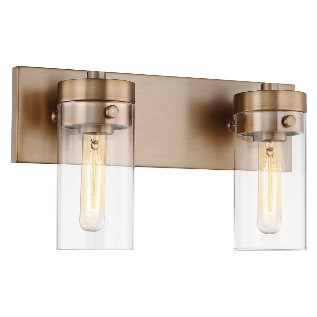 Satco 60-7532 Vanity Fixture Intersection; 2 Light; Burnished Brass