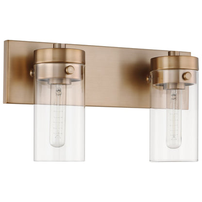 Satco 60-7532 Vanity Fixture Intersection; 2 Light; Burnished Brass