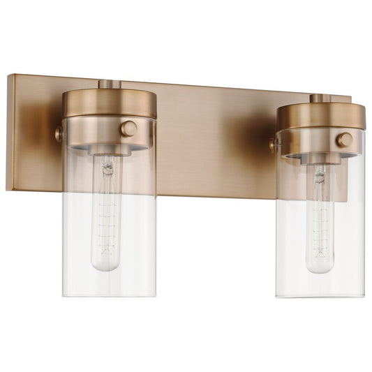 Satco 60-7532 Vanity Fixture Intersection; 2 Light; Burnished Brass
