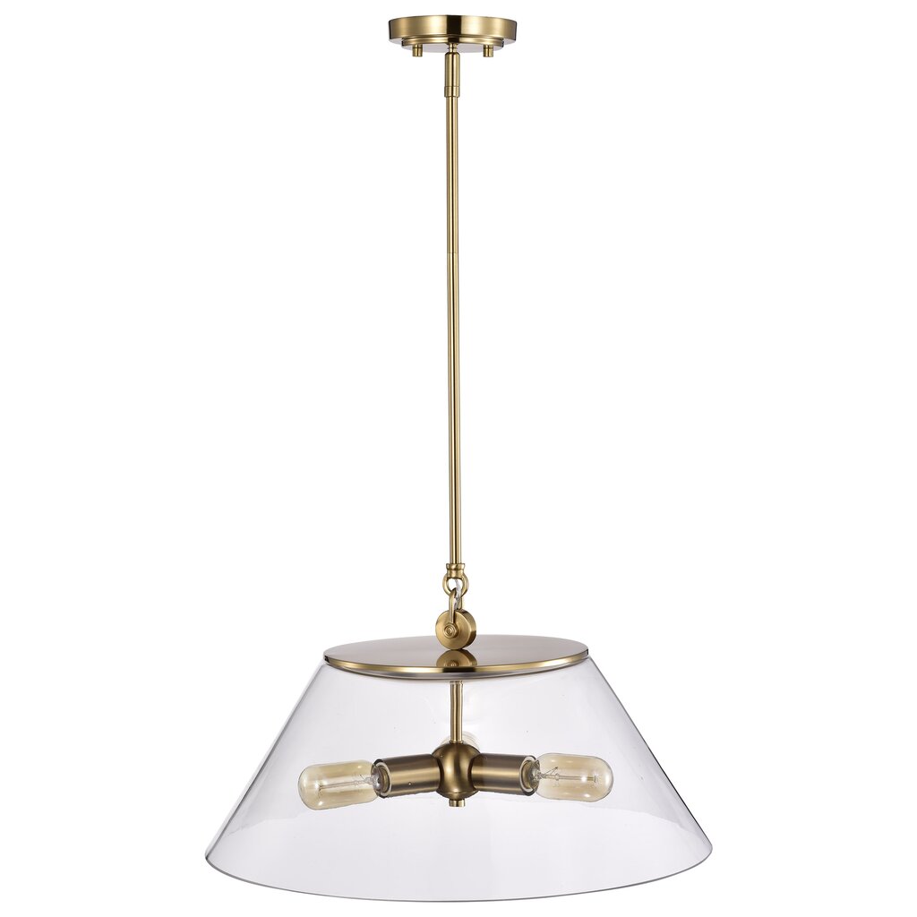 Satco 60-7416 Pendant Fixture Dover; 3 Light; Large Vintage Brass with