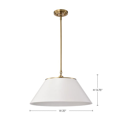 Satco 60-7415 Pendant Fixture Dover; 3 Light; Large White with Vintage
