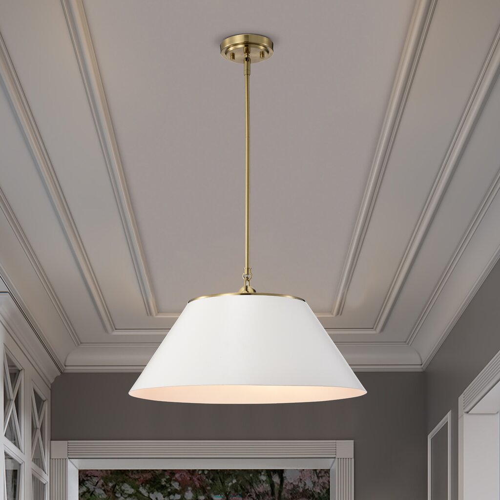 Satco 60-7415 Pendant Fixture Dover; 3 Light; Large White with Vintage