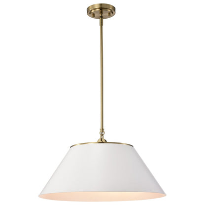 Satco 60-7415 Pendant Fixture Dover; 3 Light; Large White with Vintage