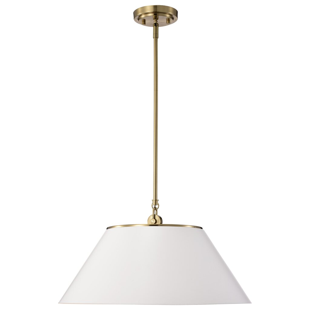 Satco 60-7415 Pendant Fixture Dover; 3 Light; Large White with Vintage