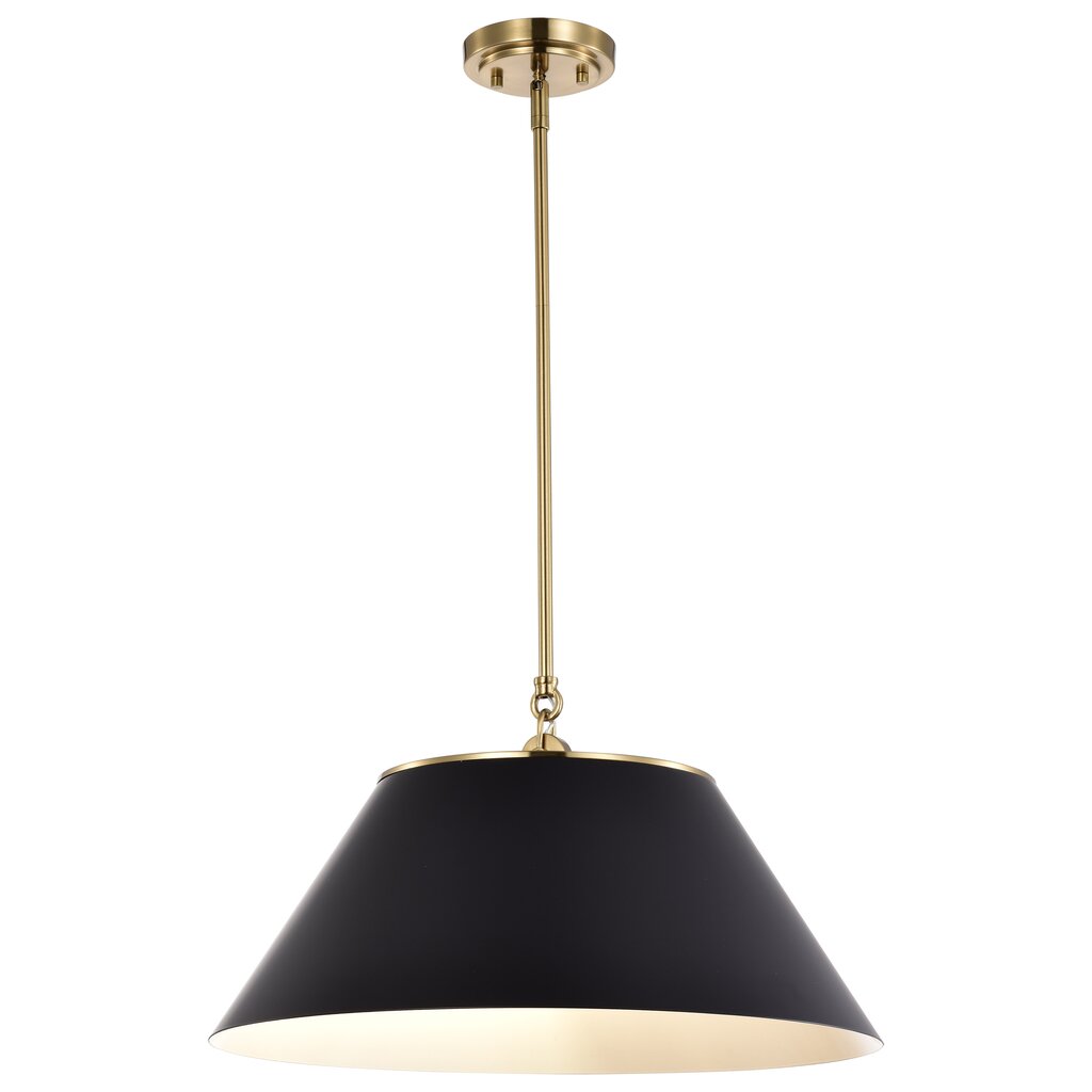 Satco 60-7414 Pendant Fixture Dover; 3 Light; Large Black with Vintage