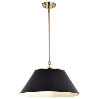 Satco 60-7414 Pendant Fixture Dover; 3 Light; Large Black with Vintage