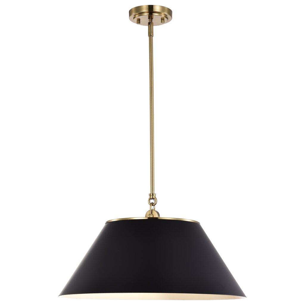 Satco 60-7414 Pendant Fixture Dover; 3 Light; Large Black with Vintage