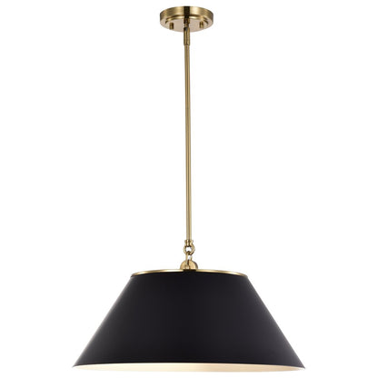 Satco 60-7414 Pendant Fixture Dover; 3 Light; Large Black with Vintage