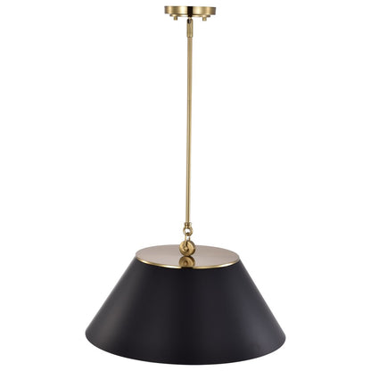 Satco 60-7414 Pendant Fixture Dover; 3 Light; Large Black with Vintage