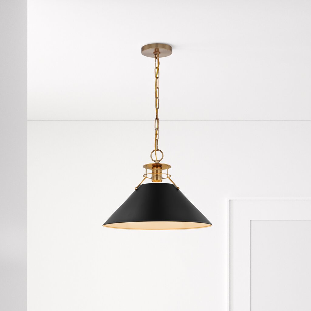 Satco 60-7525 Pendant Fixture Outpost; 1 Light; Large Matte Black with