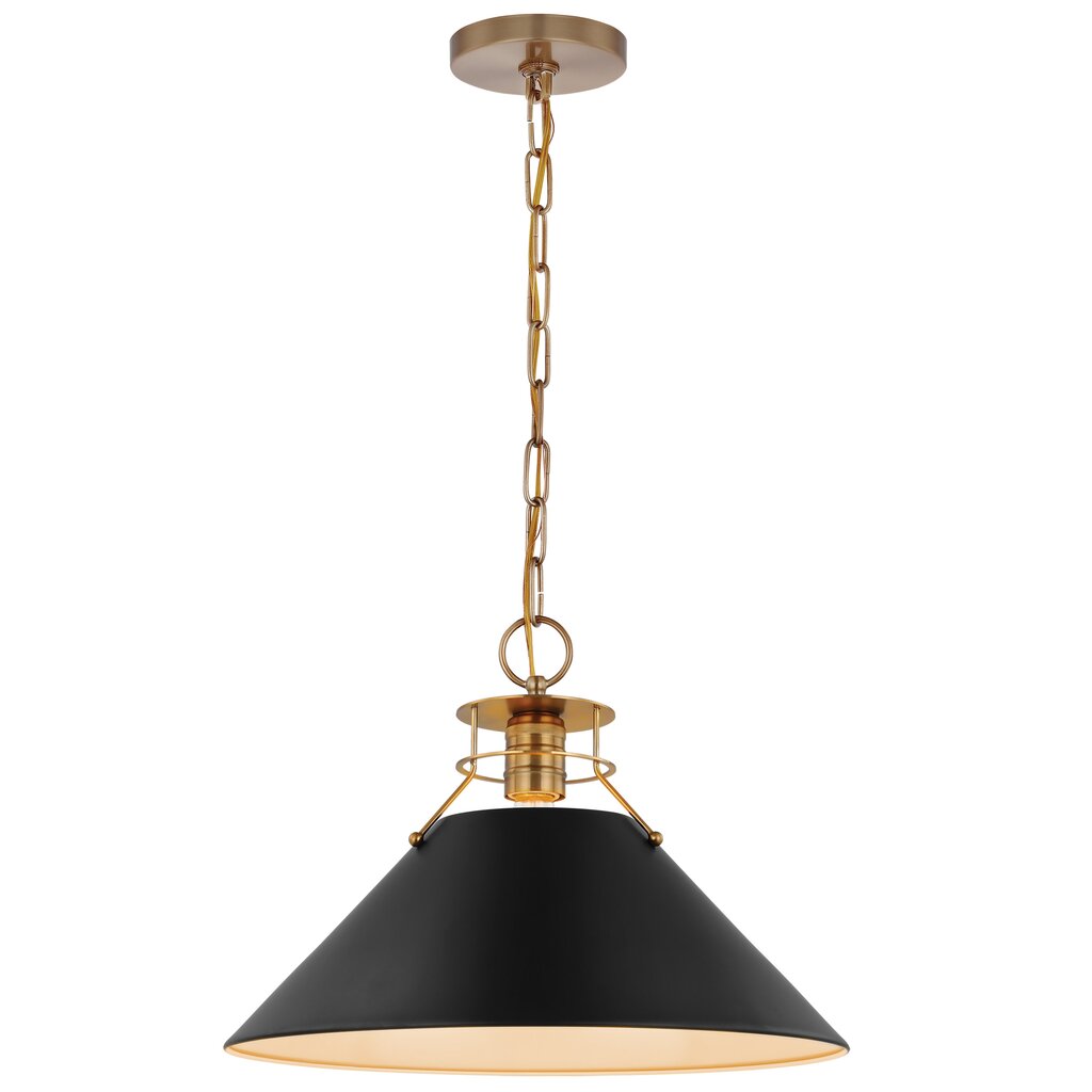 Satco 60-7525 Pendant Fixture Outpost; 1 Light; Large Matte Black with