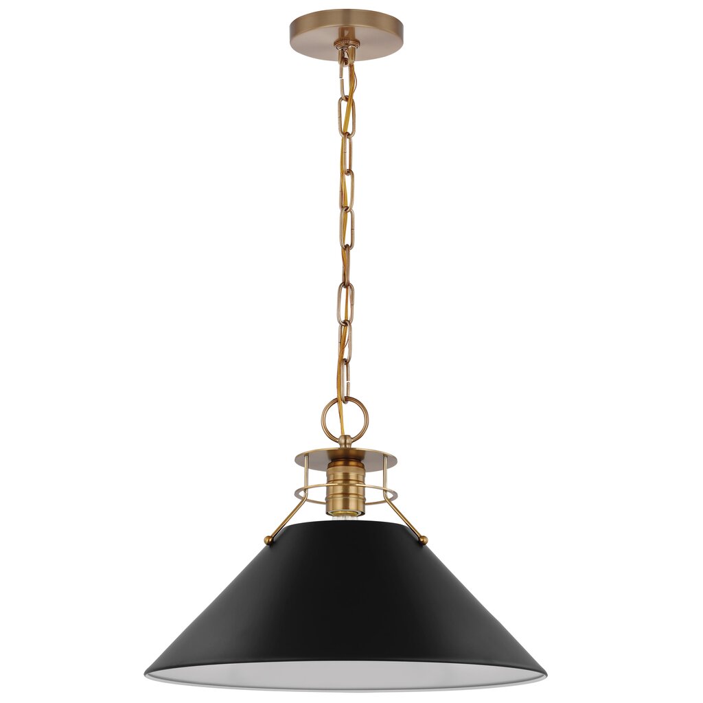 Satco 60-7525 Pendant Fixture Outpost; 1 Light; Large Matte Black with