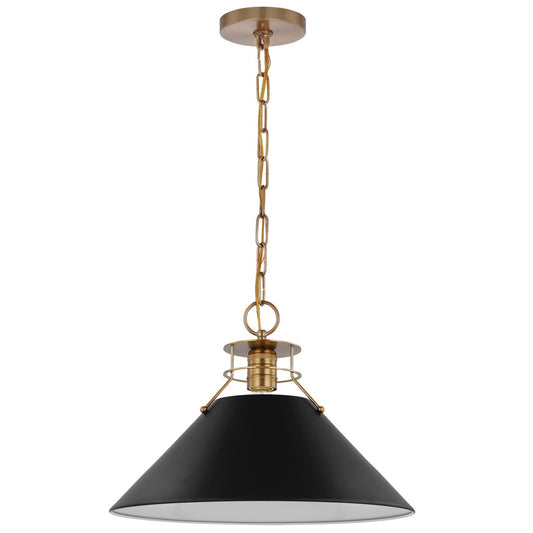 Satco 60-7525 Pendant Fixture Outpost; 1 Light; Large Matte Black with