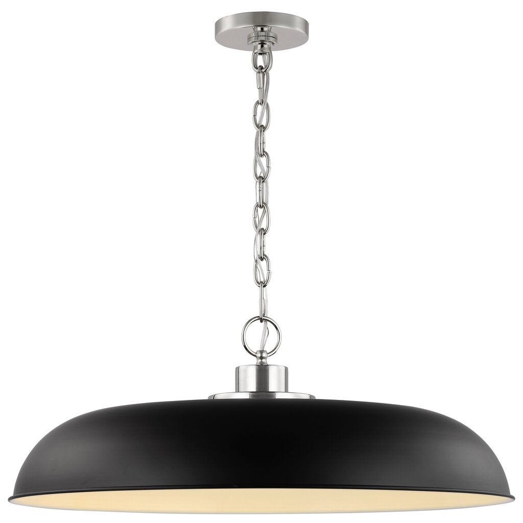 Satco 60-7488 Pendant Fixture Colony; 1 Light; Large Matte Black with