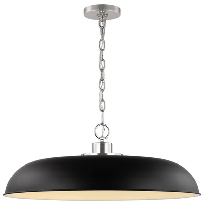 Satco 60-7488 Pendant Fixture Colony; 1 Light; Large Matte Black with