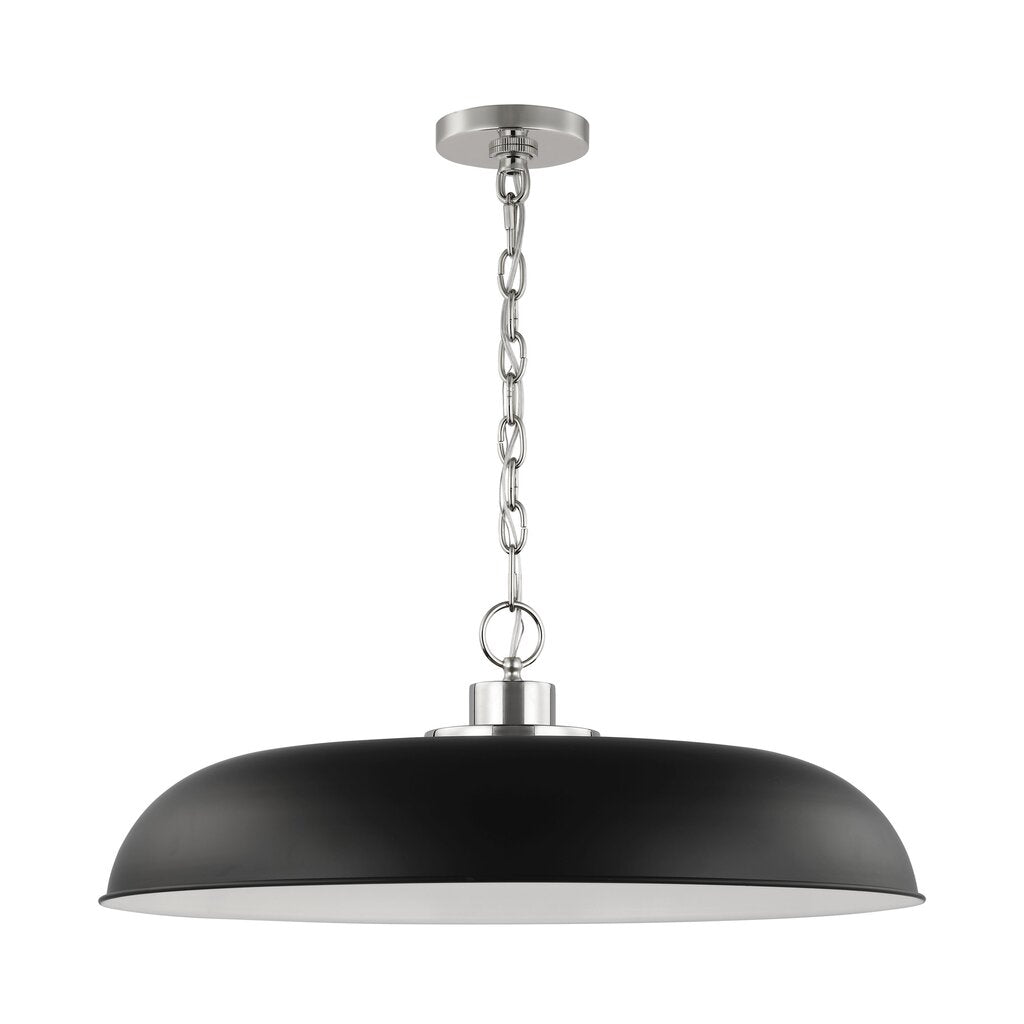Satco 60-7488 Pendant Fixture Colony; 1 Light; Large Matte Black with