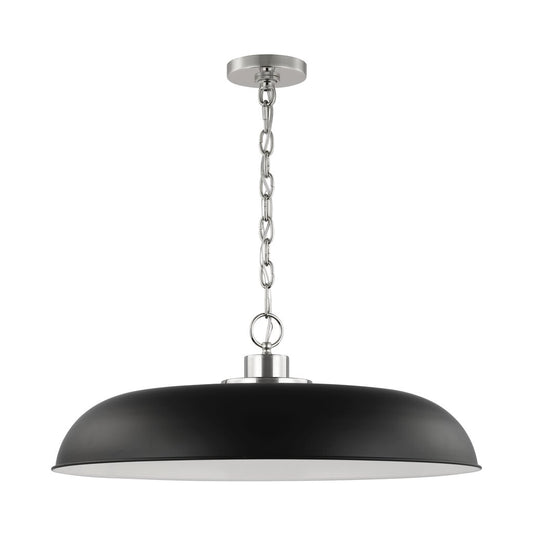 Satco 60-7488 Pendant Fixture Colony; 1 Light; Large Matte Black with