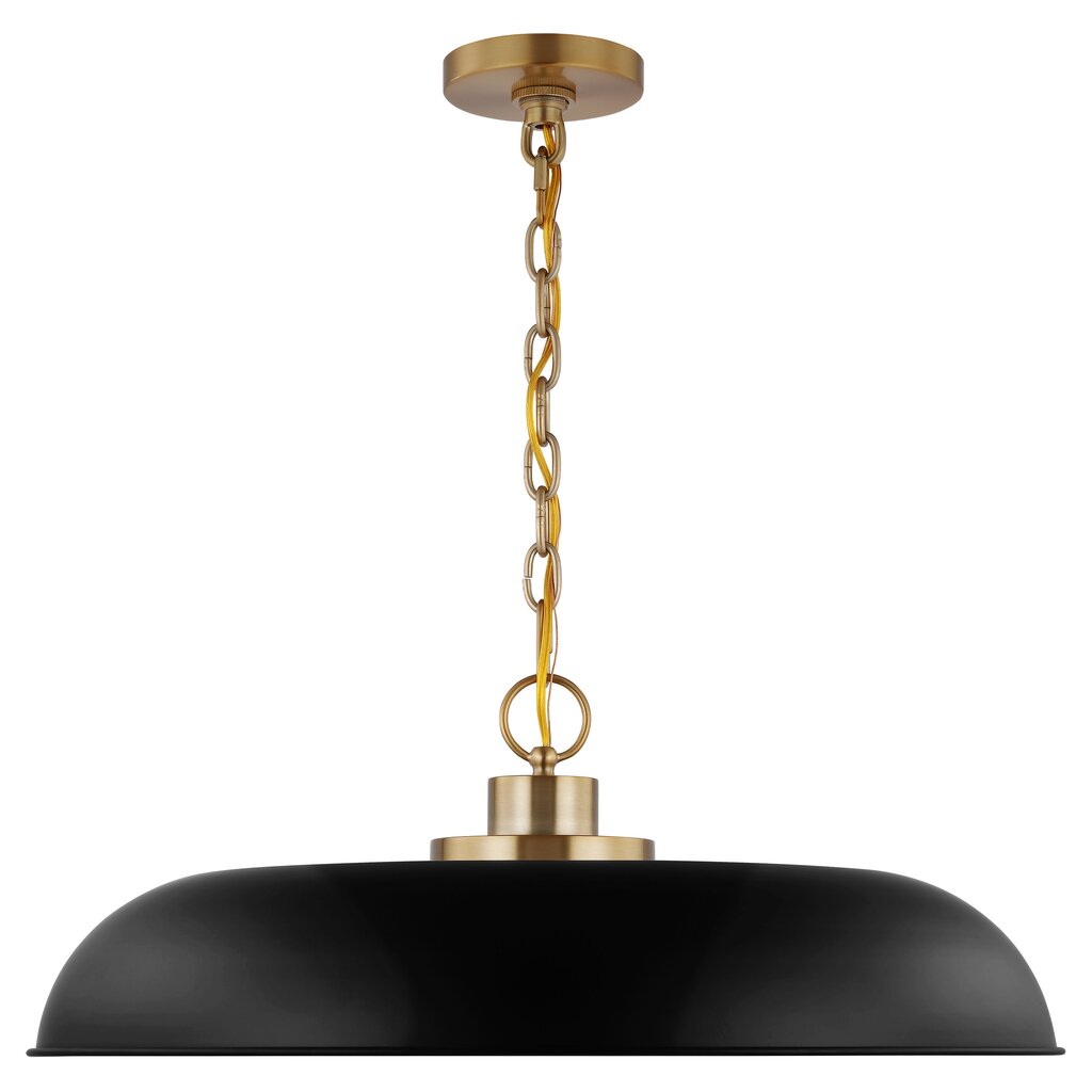 Satco 60-7487 Pendant Fixture Colony; 1 Light; Large Matte Black with