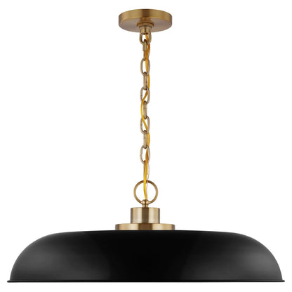 Satco 60-7487 Pendant Fixture Colony; 1 Light; Large Matte Black with