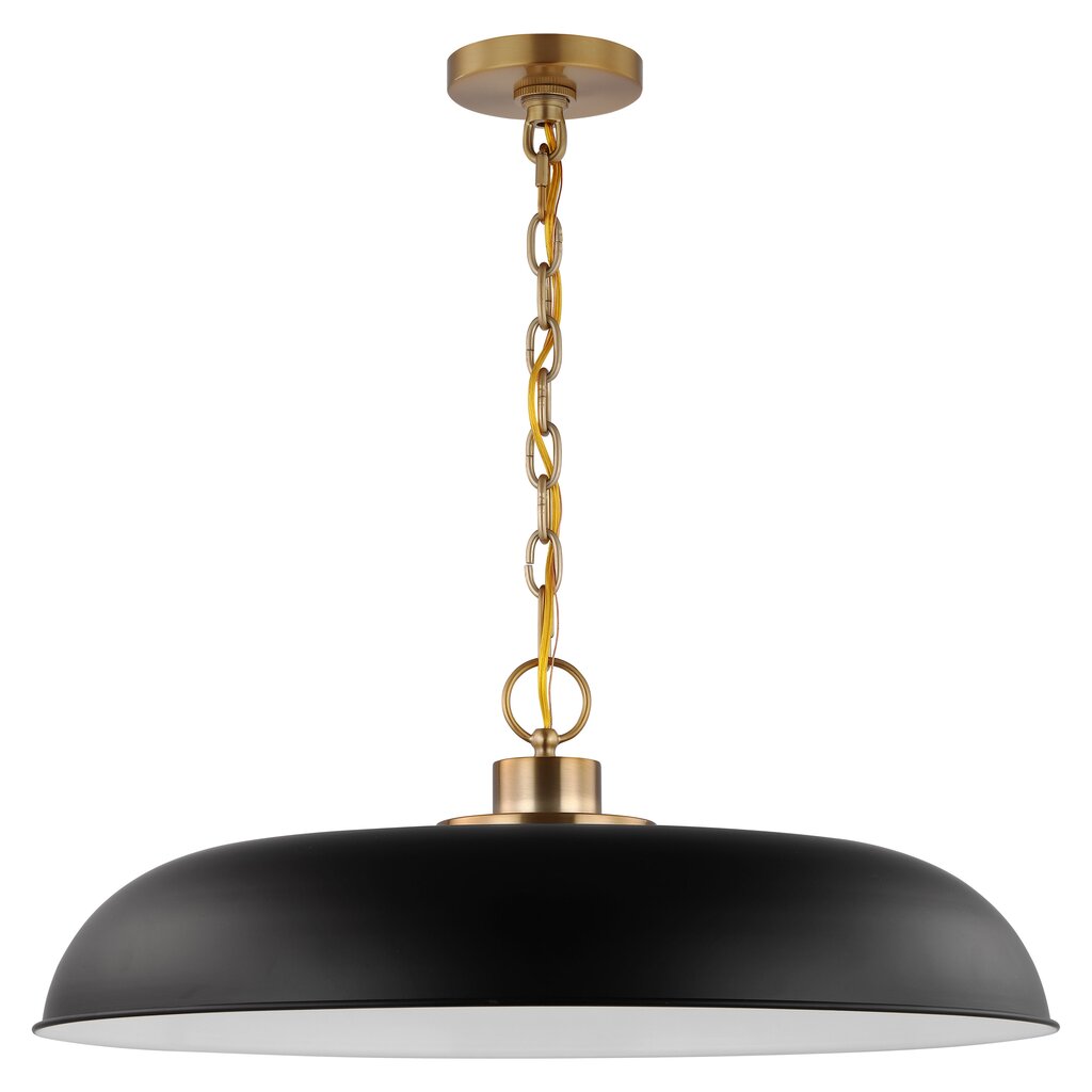 Satco 60-7487 Pendant Fixture Colony; 1 Light; Large Matte Black with