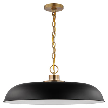 Satco 60-7487 Pendant Fixture Colony; 1 Light; Large Matte Black with