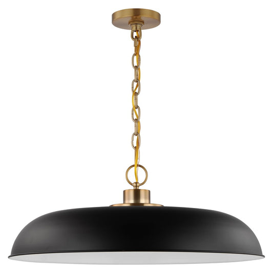 Satco 60-7487 Pendant Fixture Colony; 1 Light; Large Matte Black with
