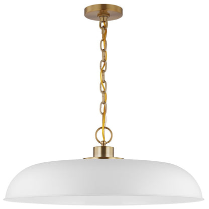 Satco 60-7486 Pendant Fixture Colony; 1 Light; Large Matte White with