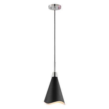 Satco 60-7478 Pendant Fixture Tango; 1 Light; Large Matte Black with