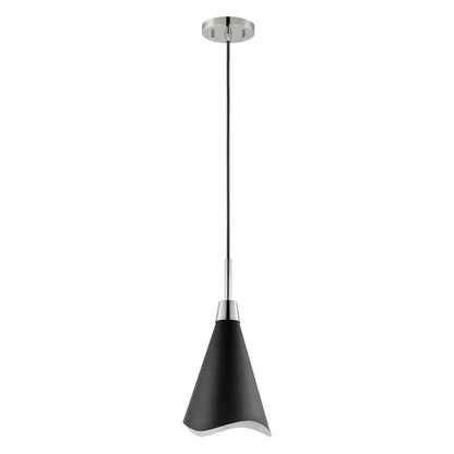 Satco 60-7478 Pendant Fixture Tango; 1 Light; Large Matte Black with