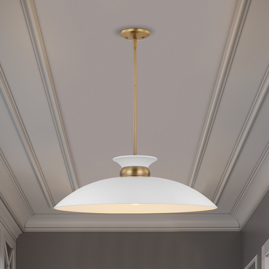 Satco 60-7465 Pendant Fixture Perkins; 1 Light; Large Matte White with