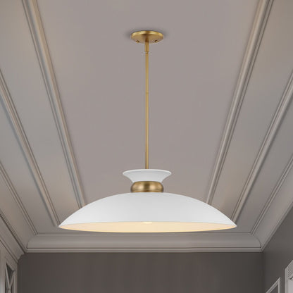 Satco 60-7465 Pendant Fixture Perkins; 1 Light; Large Matte White with