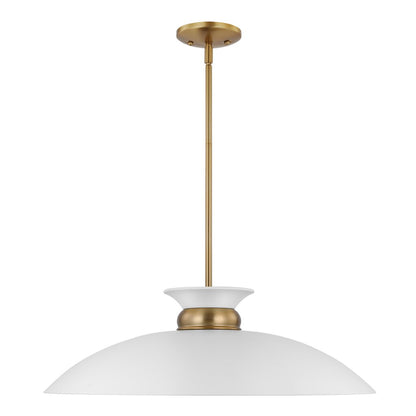 Satco 60-7465 Pendant Fixture Perkins; 1 Light; Large Matte White with