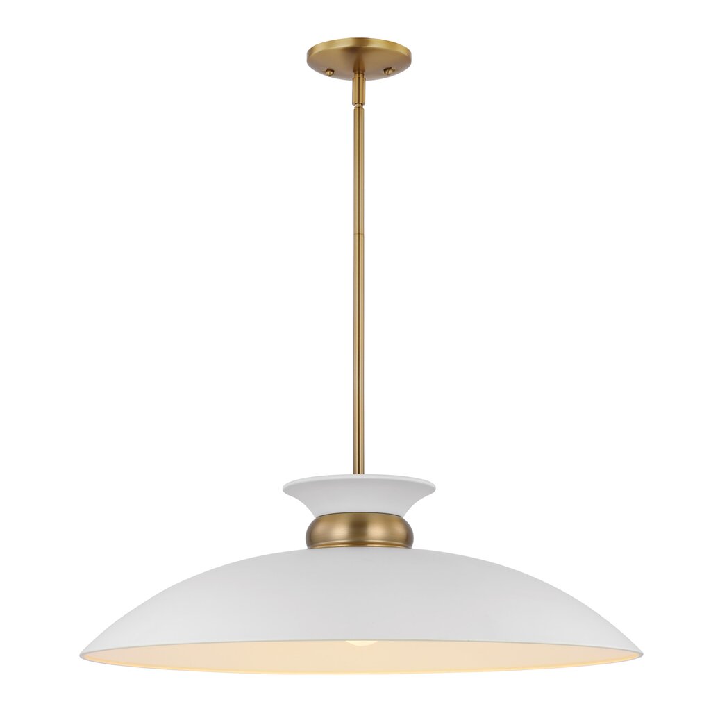 Satco 60-7465 Pendant Fixture Perkins; 1 Light; Large Matte White with