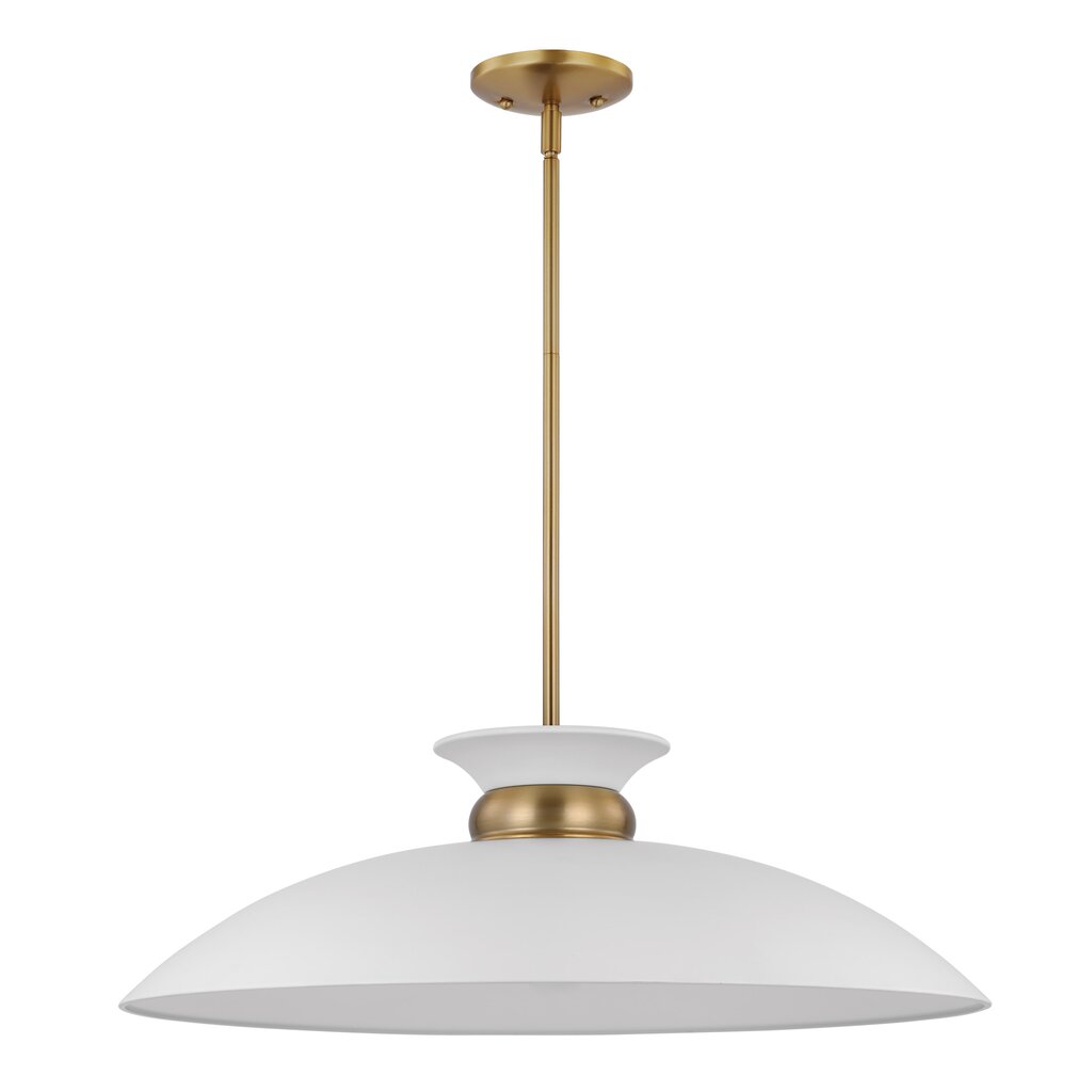 Satco 60-7465 Pendant Fixture Perkins; 1 Light; Large Matte White with