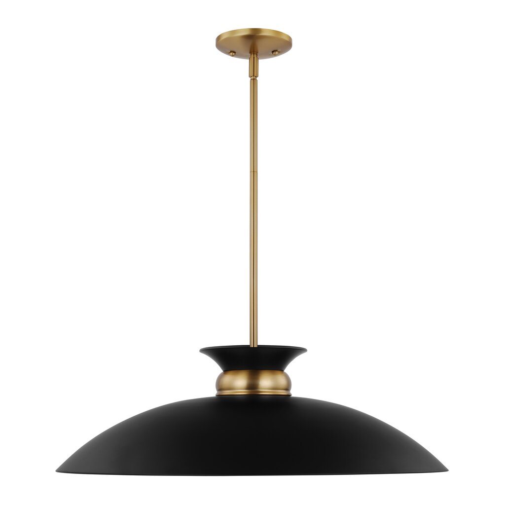 Satco 60-7462 Pendant Fixture Perkins; 1 Light; Large Matte Black with