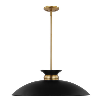 Satco 60-7462 Pendant Fixture Perkins; 1 Light; Large Matte Black with