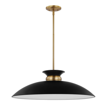 Satco 60-7462 Pendant Fixture Perkins; 1 Light; Large Matte Black with