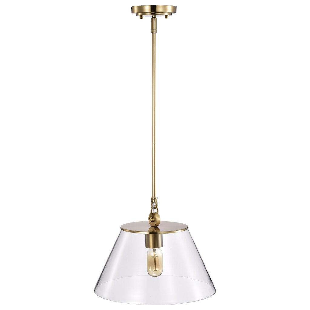 Satco 60-7413 Pendant Fixture Dover; 1 Light; Medium Vintage Brass